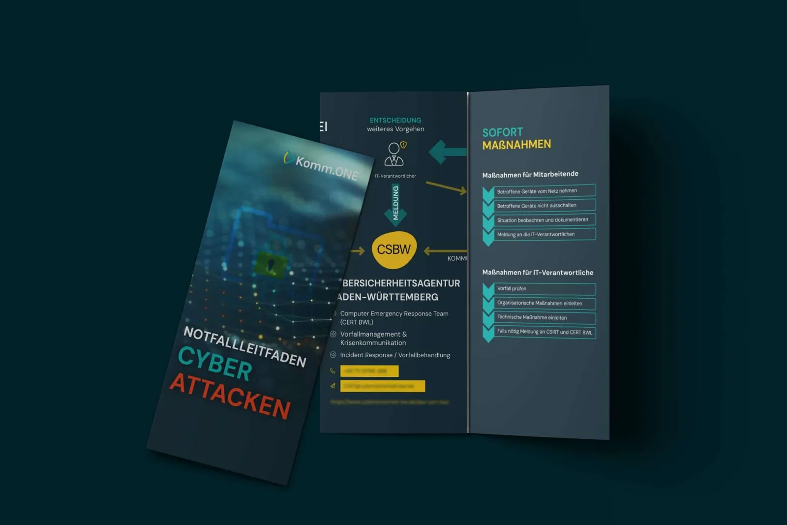 Cyber Security Flyer für Komm.ONE, Ansicht 1