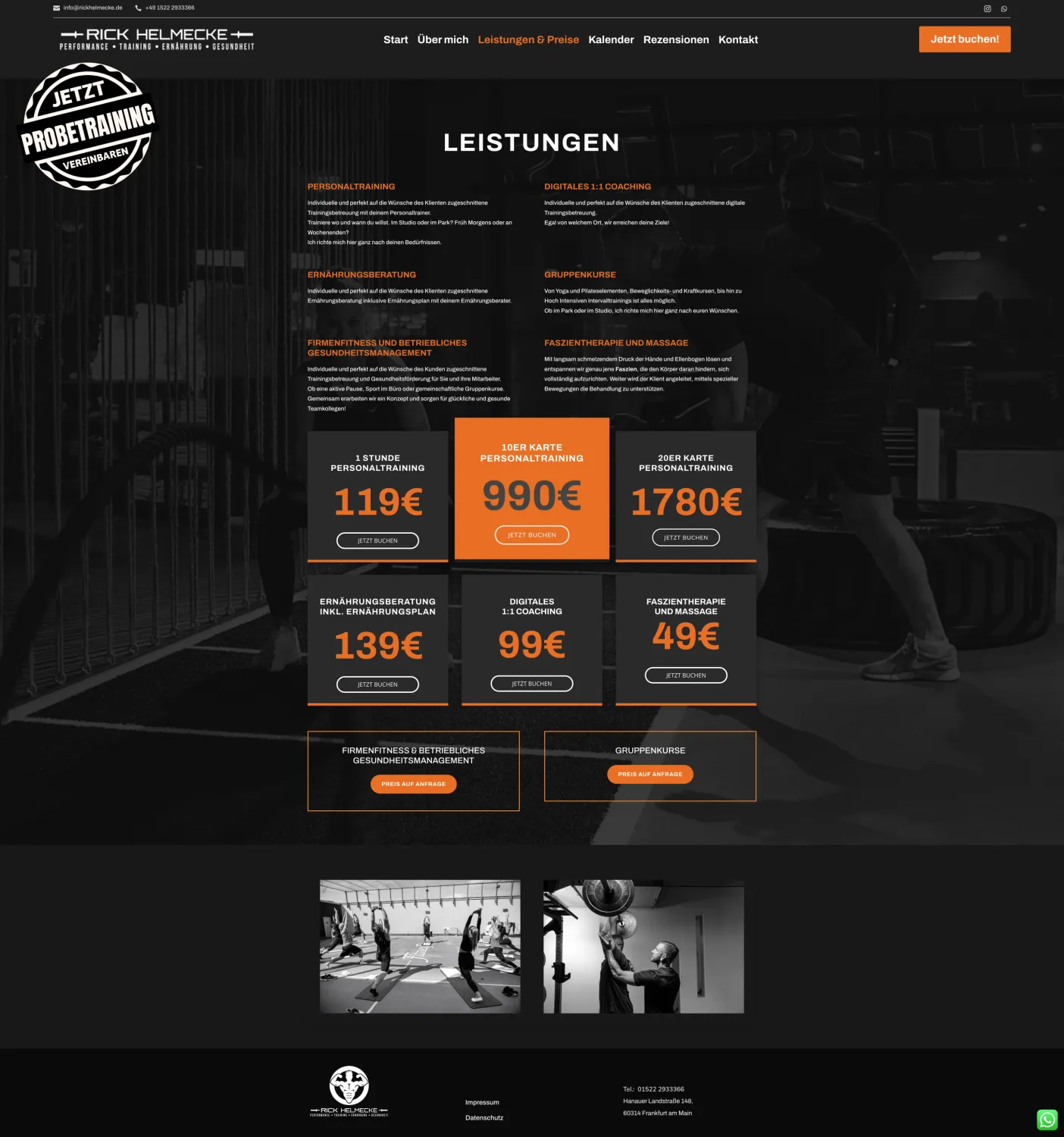 Rick Helmecke Personal Training – Projektansicht 2