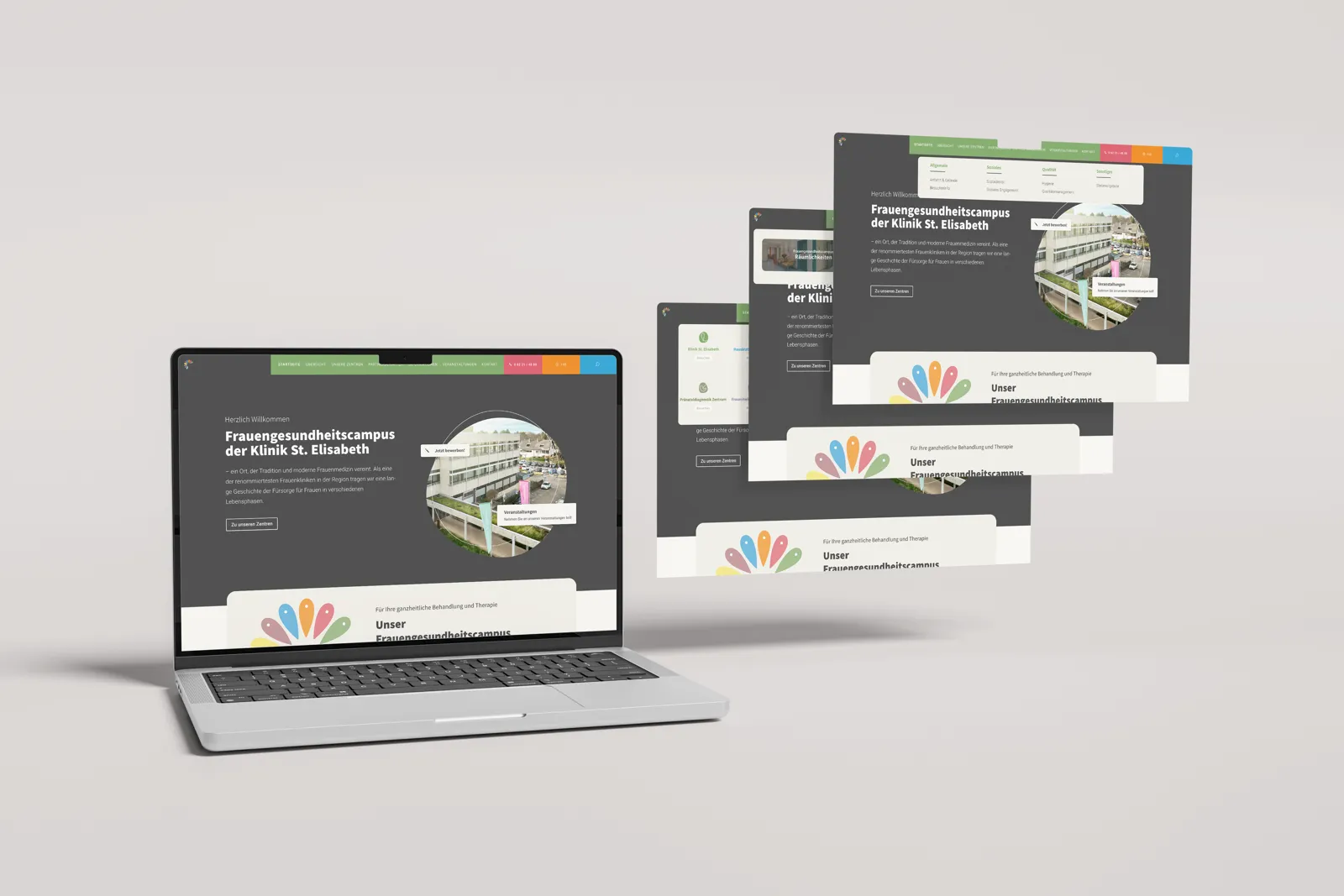 Webseite für den Frauengesundheitscampus Heidelberg – Projektansicht