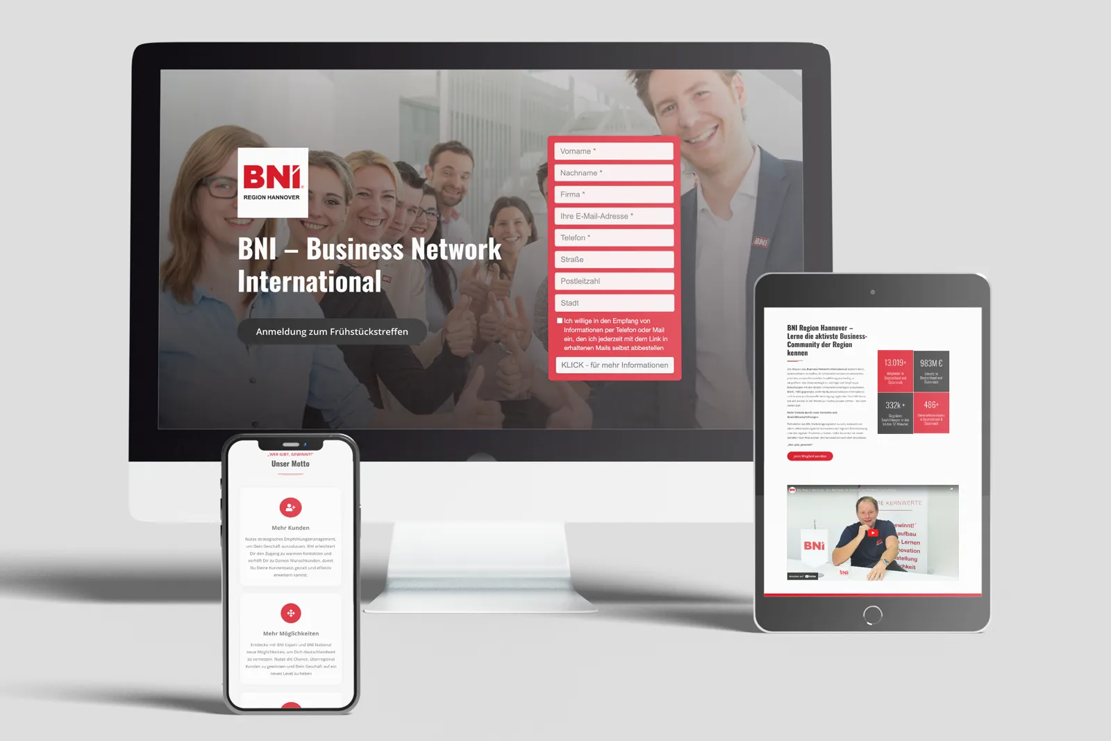 Landingpage für BNI-Hannover