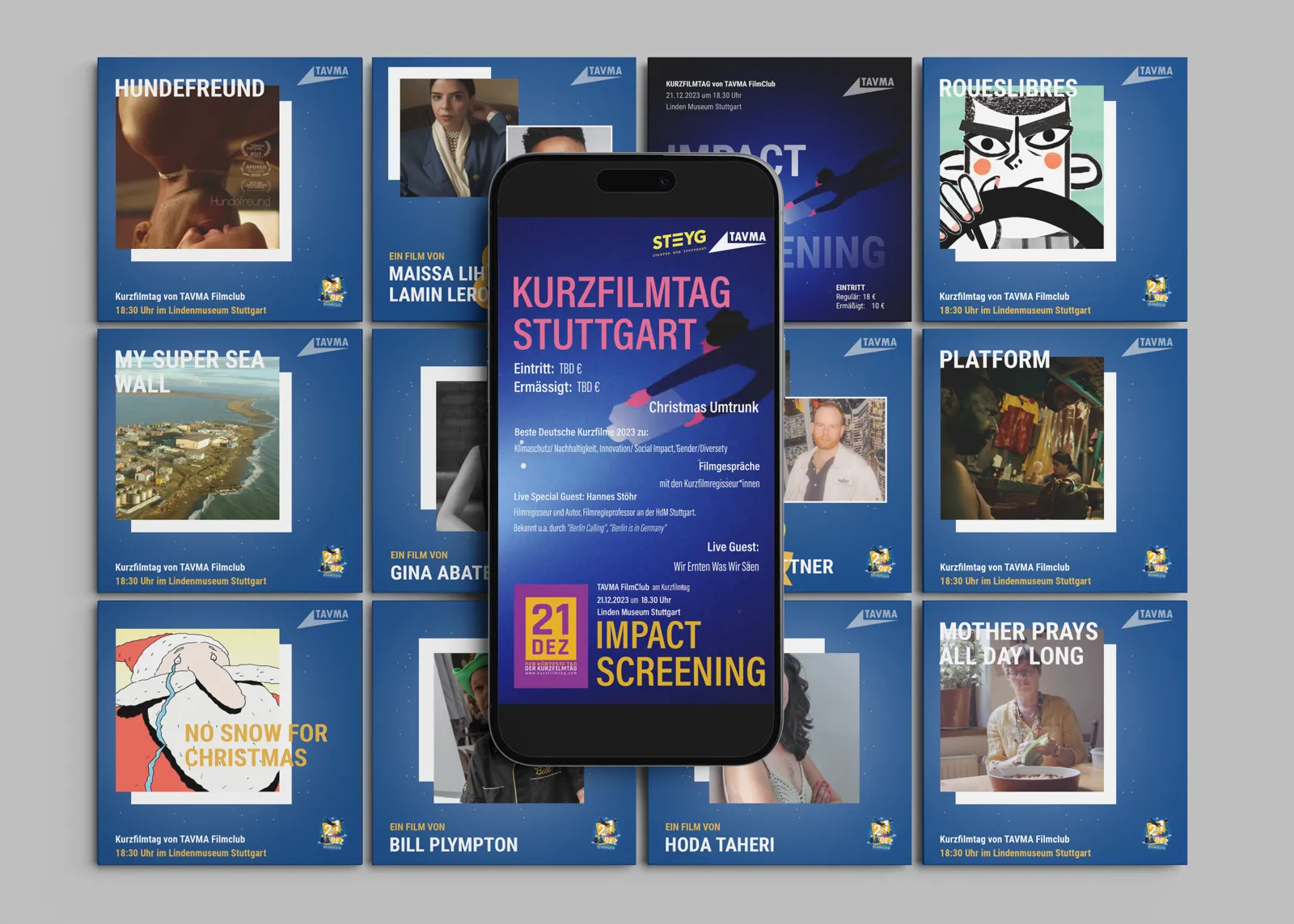 Werbeanzeigen für den TAVMA Kurzfilmtag