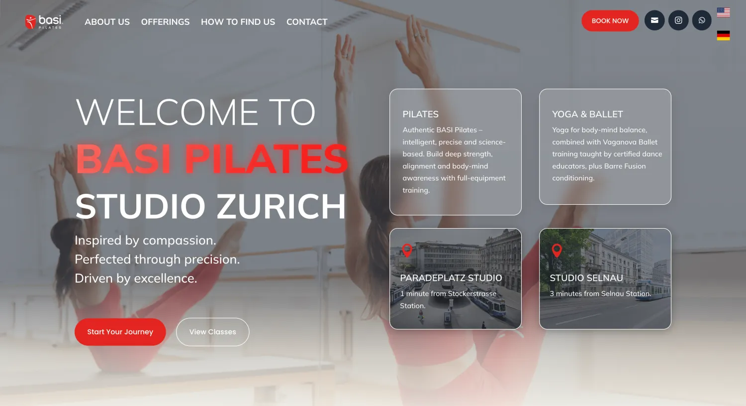 BASI Pilates Studio Zürich – Projektansicht