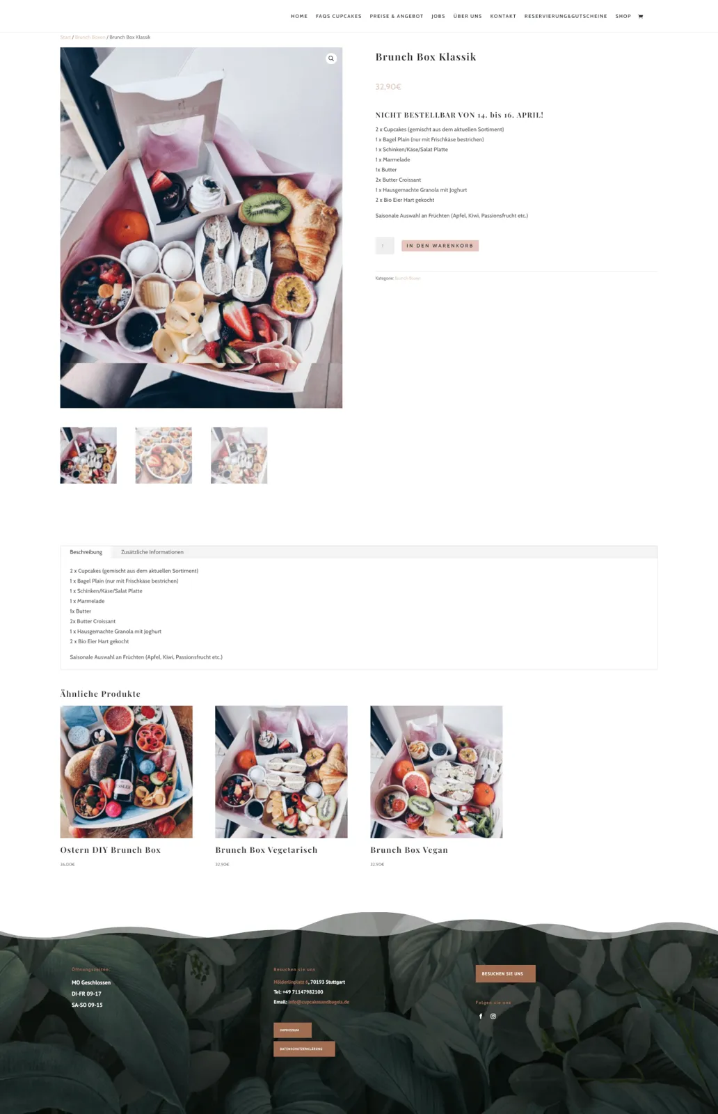 Cupcakes & Bagels Webshop – Projektansicht 3